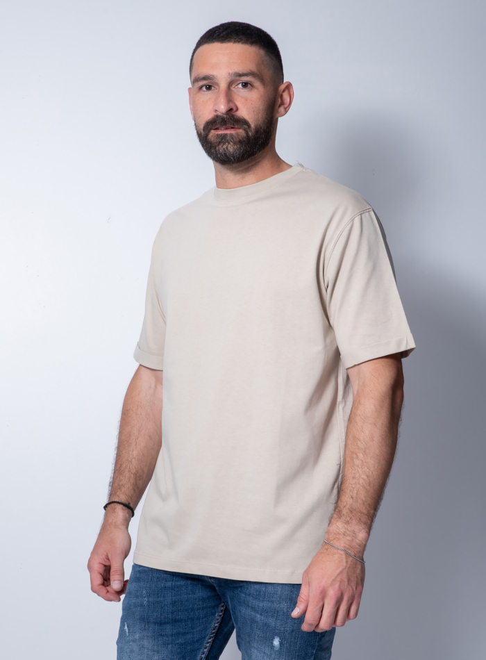 T-SHIRT ΓΥΡΙΣΜΑ ΜΑΝΙΚΙ