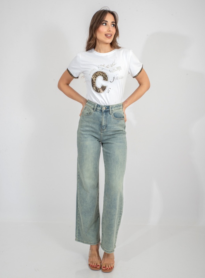 JEAN "SOHO" CHAMOMILE WIDE LEG