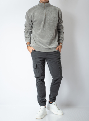 ΜΠΛΟΥΖΑ ZIP VELVET RIB