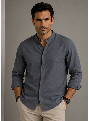 ΠΟΥΚΑΜΙΣΟ ΜΑΟ SLIM FIT ΓΚΡΙ